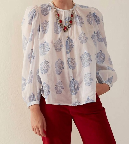 anna shirt in lapis bloom