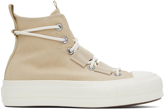 Beige Chuck Taylor All Star Lift Platform High Top Sneakers