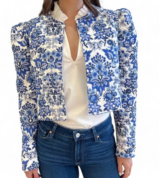 clare jacket in royal print