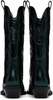 Green Metallic Mid Shaft Embroidered Western Boots