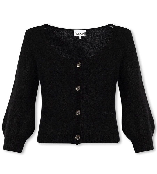 Ganni Buttoned Long-Sleeved Cardigan