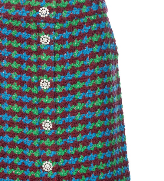 Wool Blend Tweed Midi Skirt