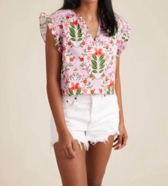 gigi top in pink bouquet