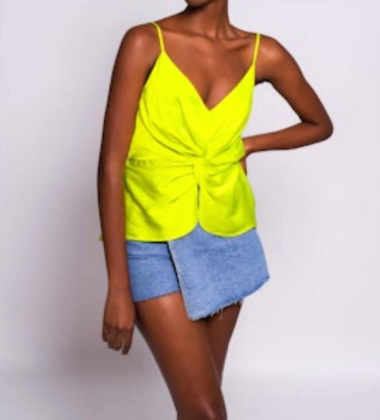 darcee top in bright green