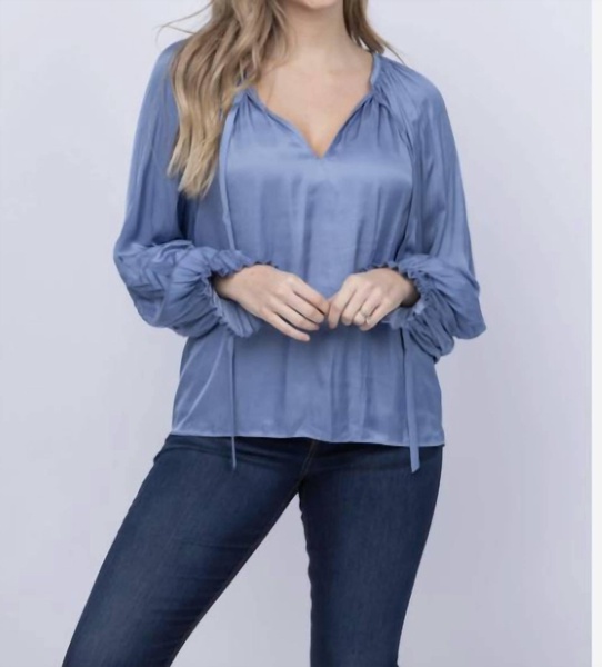 blake blouse in steel blue