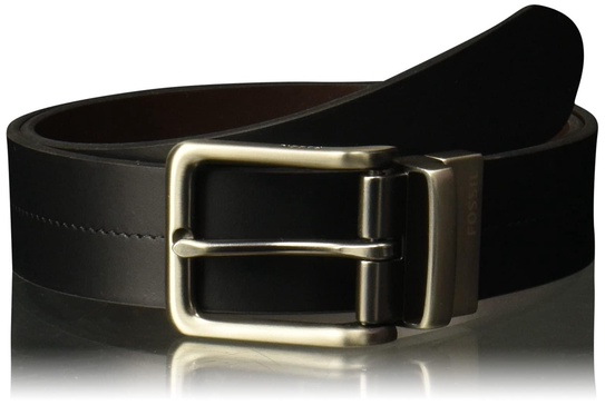 Fossil Men's Reversible Black/Brown Leather Belt for Men