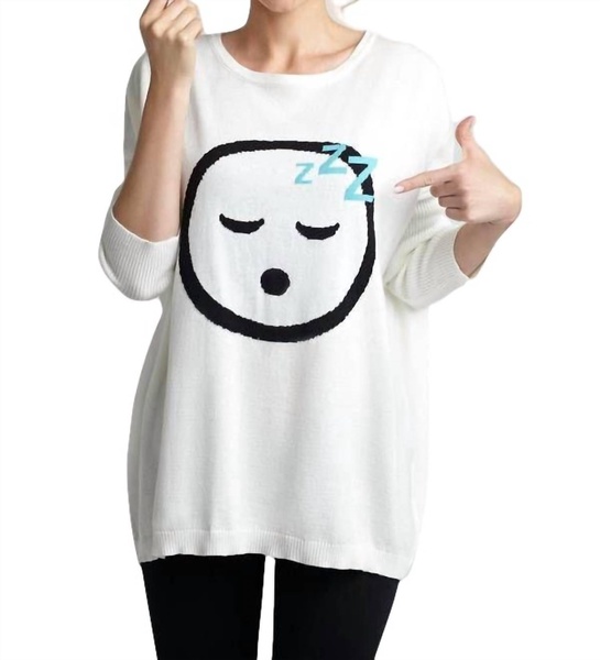 sweet dreams emoji top in off white