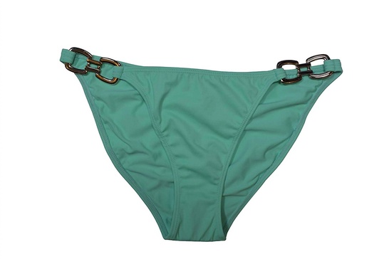 women's chain strap full bikini bottom swimsuit in aqua