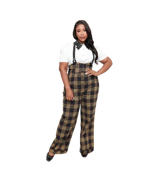 Plus Size Thelma High Waist Suspender Pants