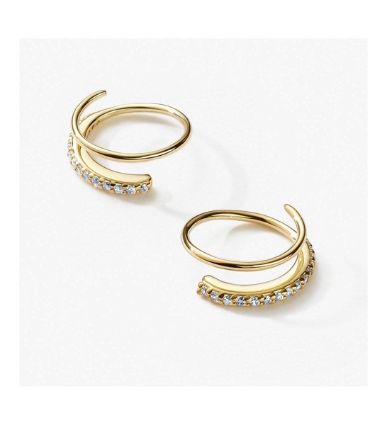 Double Hoop Earrings - Harley Pave