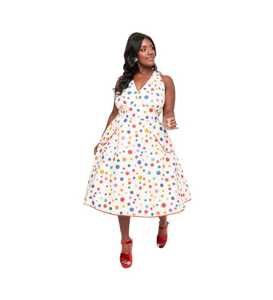 Plus Size 1950s Halter Swing Dress