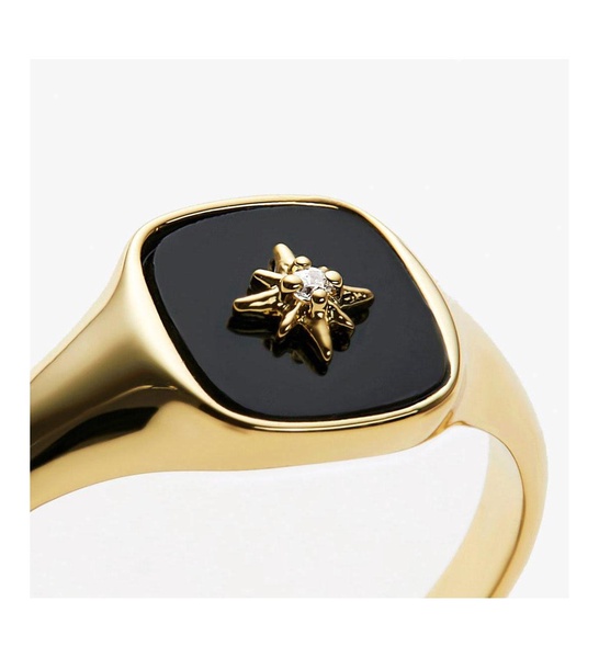 Gold Signet Ring - Amara Black