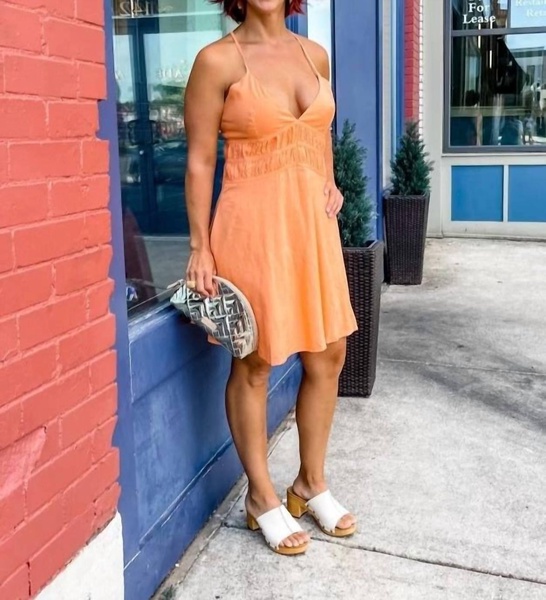 vallah sherbet mini dress in orange