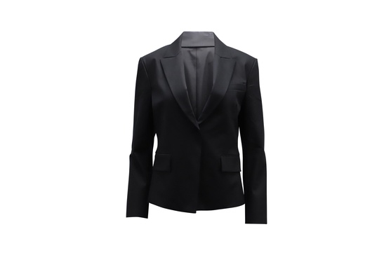 single-breasted blazer in black cotton