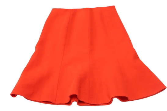 panel midi skirt in red wool