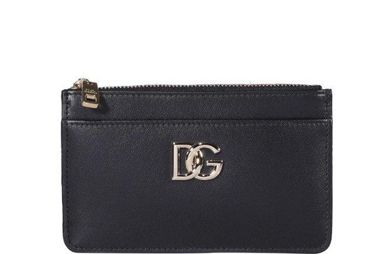 Dolce & Gabbana Calf Leather Cardholder With Logo Plaque