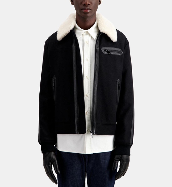 wool-blend bomber jacket