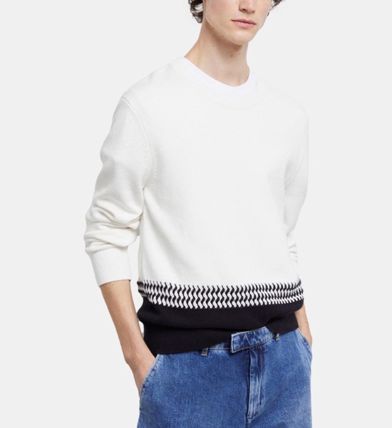 two-tone knit sweater