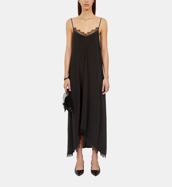 long slip dress in washed silk