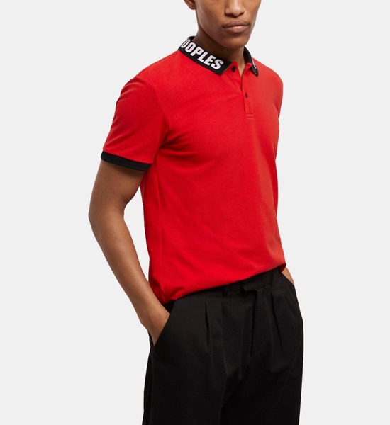 red logo polo shirt