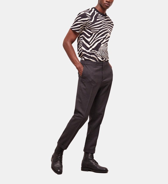 houndstooth wool suit pants