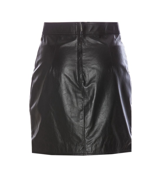 Bally High-Waisted Mini Leather Skirt