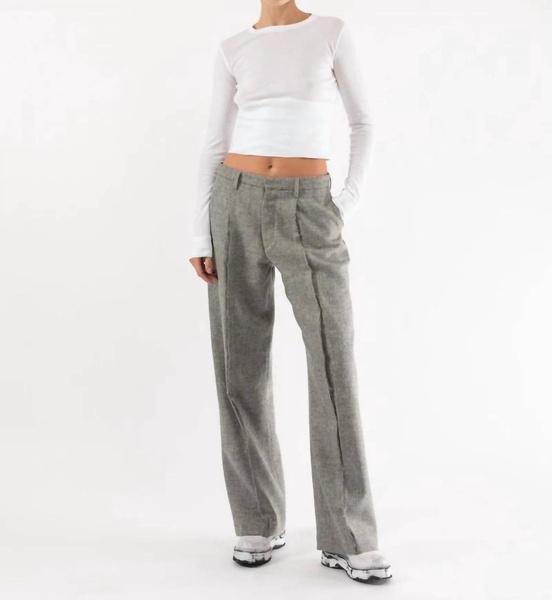 exposed seam trousers in light heather grey