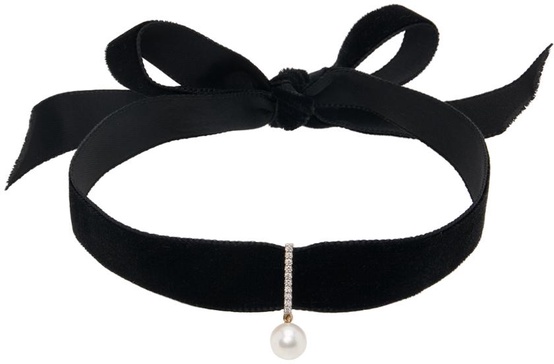 Black Velvet Pearl Choker