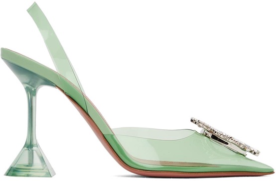 Begum embellished PVC slingback pumps