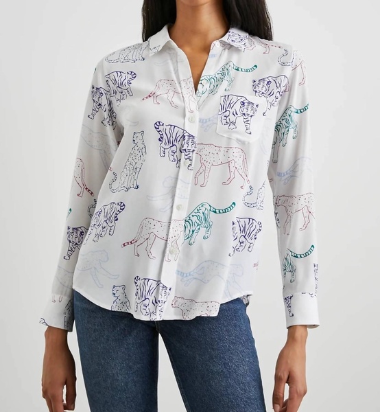 kate long sleeve blouse in jewel wildcats