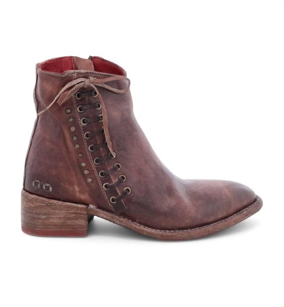 aldina rustic boots in red