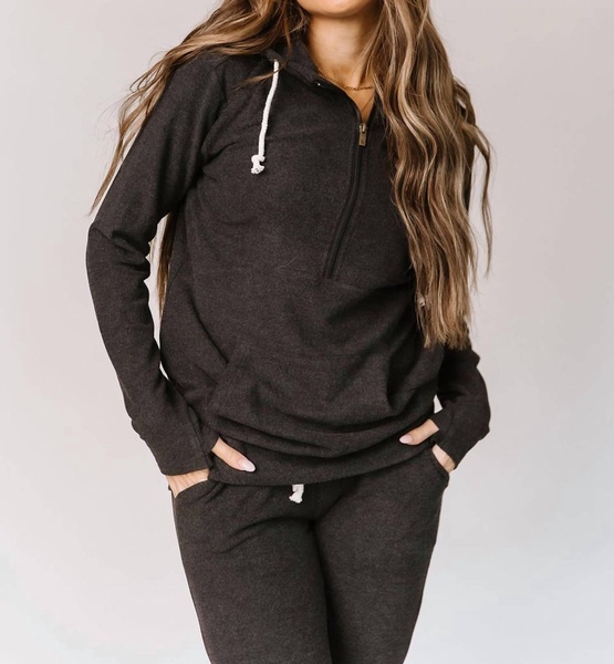 performance fleece half-zip sweatshirt in stone