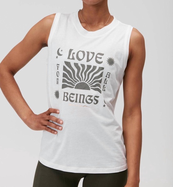 all beings essential tank top in stone