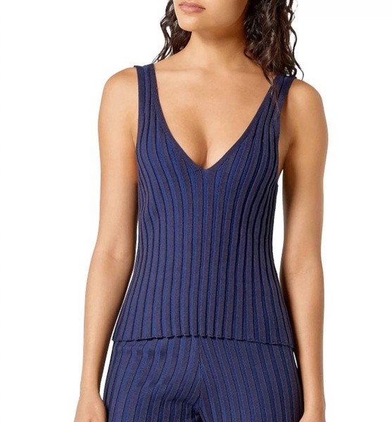 wassily ribbed knit tank top in midnight