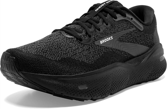 men's ghost max running shoes extra wide wdith in black/black/ebony