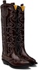 Burgundy Embroidered Western Boots