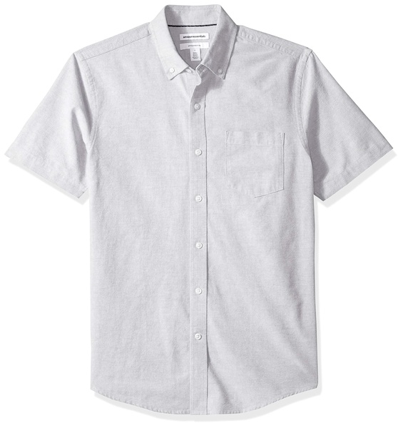 Amazon Essentials Men's Slim-Fit Short-Sleeve Pocket Oxford Shirt