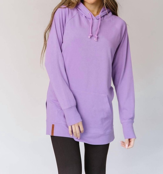 sideslit hoodie in bright lilac