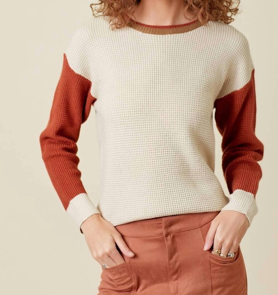 darcy thermal sweater in almond mix