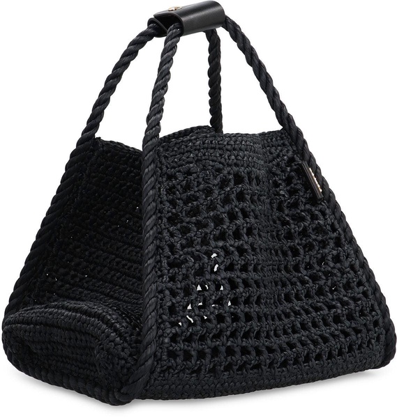 MAX MARA Sophisticated Black Raffia Women's Handbag