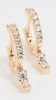 14k Prong Set Double Drop Huggie Earrings