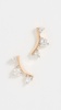 14k Gold Three Diamond Amigos Curve Post Earrings