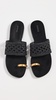 Ariana Woven Leather Sandals with Metal Toe Ring