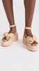 Gaby Pleated Bow Bow Braided Espadrilles