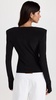 Shoulder Pad Long Sleeve Crew Top