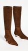 Zazie Cow Suede Leather Brown Boots