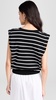 Stripe Sleeveless Pleated Knit Top