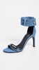 Denim Waistband Strap Logo Sandals