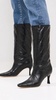 Steph Black Creased Leather Boots