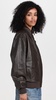 Bomber Jacket with Removable Shearling Collar